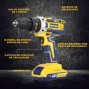 Furadeira Parafusadeira Impacto Sem Fio 36v Maleta 2 Bateria Amarelo 50 Hz/60 Hz