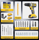 Furadeira Parafusadeira Impacto Sem Fio 36v Maleta 2 Bateria Amarelo 50 Hz/60 Hz